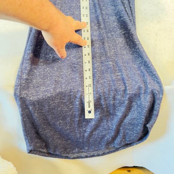 Bobeau New Cowl Neck Dress Woman's Small 45" Length Heathered Blue Boho Stretch - Picture 9 of 13